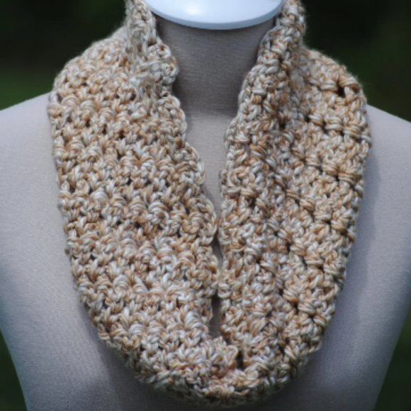 Handmade Caramel Skinny Cowl Crocheted - Picture 1 of 3